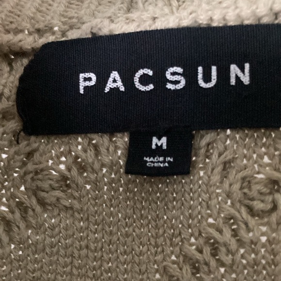 PacSun sage green unisex Edikted Tinsley Oversized Cable Knit Cardigan - Picture 3 of 4